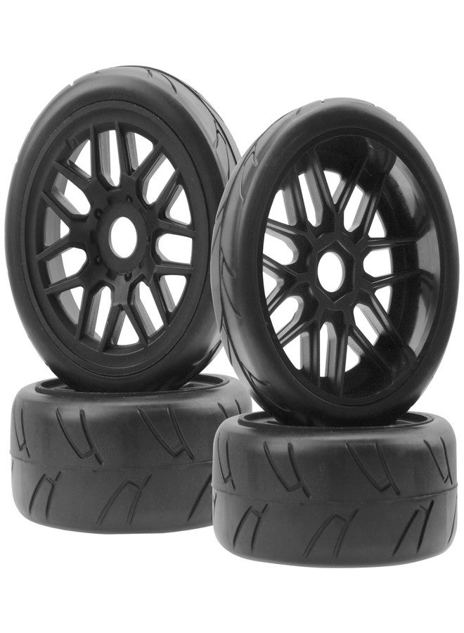 Vgoohobby 4Pack Vgoohobby 17mm RC Wheels and Tires 104mm 1/8 Off Road Buggy Rubber Street Tires Compatible with Arrma Typhon Talion 6S Redcat Tamiya HPI Losi Kyosho Hobao 1/8 RC Off Road Buggy (14 Spoke) - Image 5